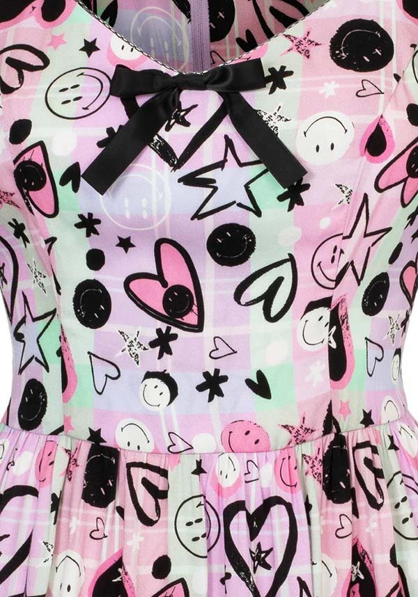 Robbie Mini Dress | A Stylish Collaboration by Hell Bunny and Smiley® Originals