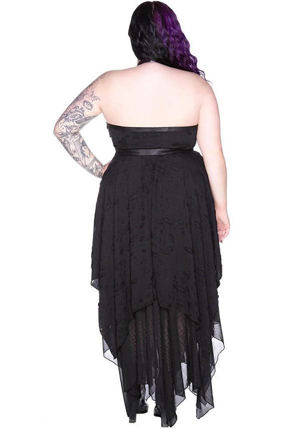 Badlands Super-Soft Halterneck Lace-Up Distressed Dress