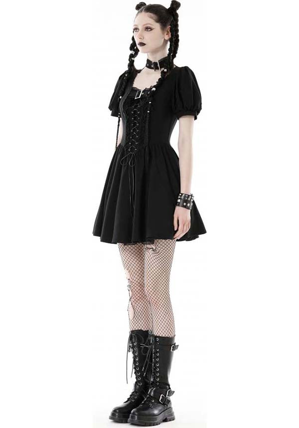 Dark in Love Baby Bat Lace-up Ethereal Women's Dress