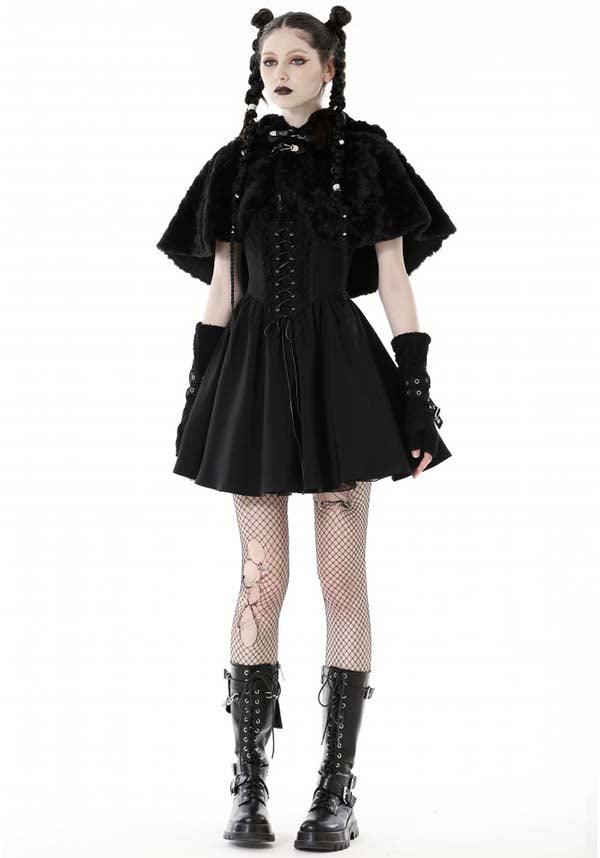 Stylish Black Bear-inspired Lolita Cape for a Dark Whimsical Look