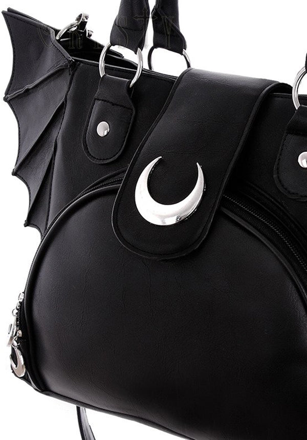Gothic-Style Restyle Moon Bat Design Handbag for Girls