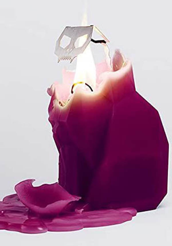 Kisa Burgundy - Handmade Artistic Cat - Shaped Scentless Candle for Home Decor or Thoughtful Gift