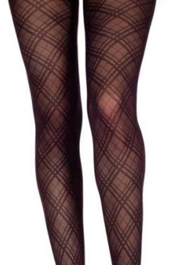 Stylish Black Mesh Argyle Stockings for Fashionable Outfits