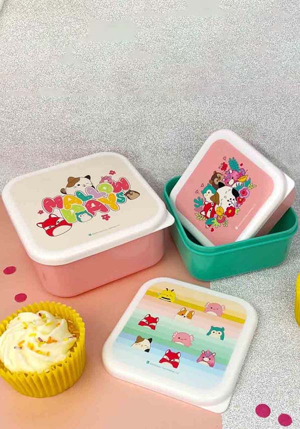 Squishmallows Branded Plastic Lunch Storage Pots Set - Ideal for Keeping Food Fresh