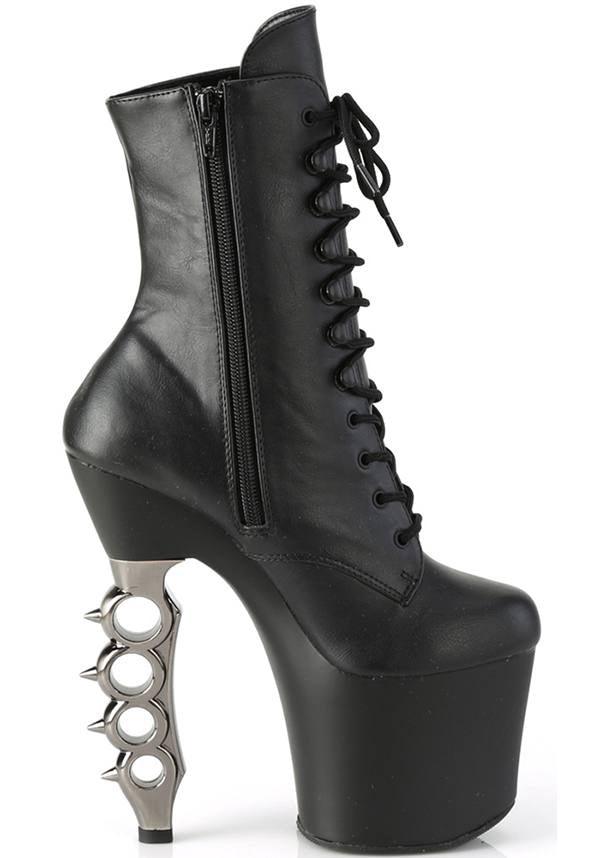 PREORDER: Black IRONGRIP-1020 Platform Lace-Up Ankle Boots