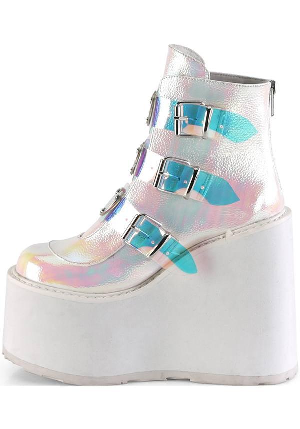 Pearl Iridescent SWING-105 Platform Ankle Boots - Preorder Available