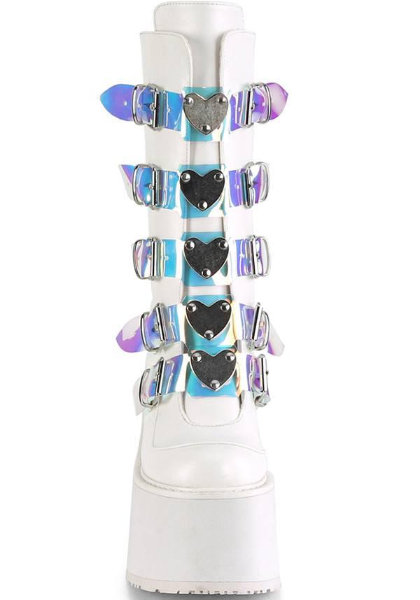 PREORDER! White Vegan Leather SWING-230 Mid-Calf Boots