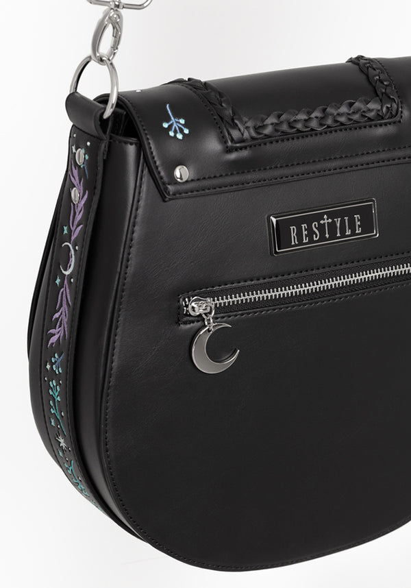 Restyle Enchanted Moonglow Embroidered Saddle Bag for Mystical Lovers