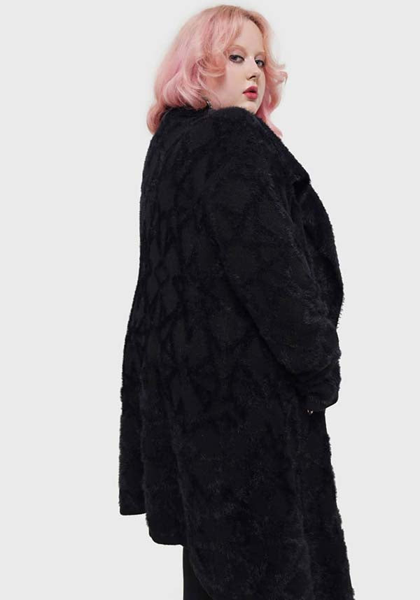 Soft and Fluffy Moon Thread Jacquard Knit Cardigan