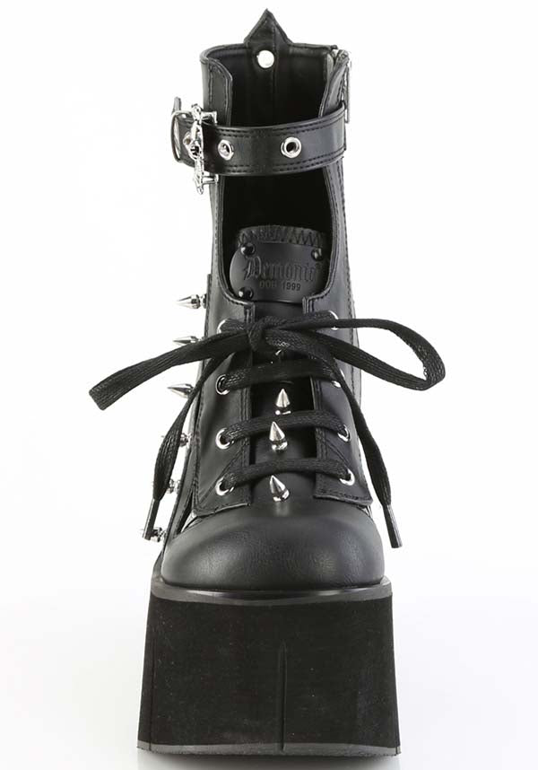 Demonia KERA - 150 Black Platform Lace - Up Front Ankle Boots [Pre - order]