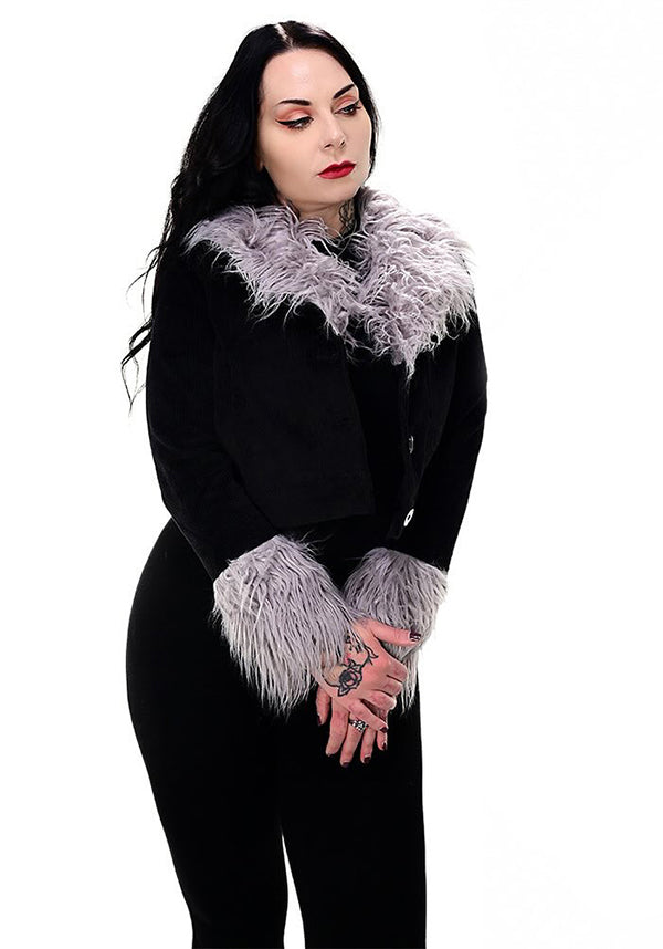 Foxblood's Stylish Bailey Corduroy Jacket in Grey and Black Shades