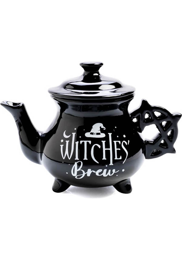 Enchanting Witches' Brew Cauldron Tea Set with Pentacle Handle