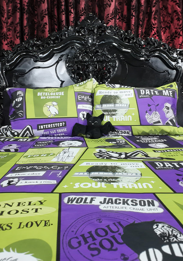 Officially Licensed Beetlejuice Double - Sided Bio Exorcist Quilt Set