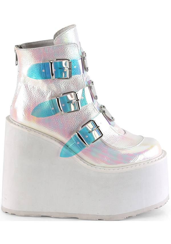 Pearl Iridescent SWING-105 Platform Ankle Boots - Preorder Available