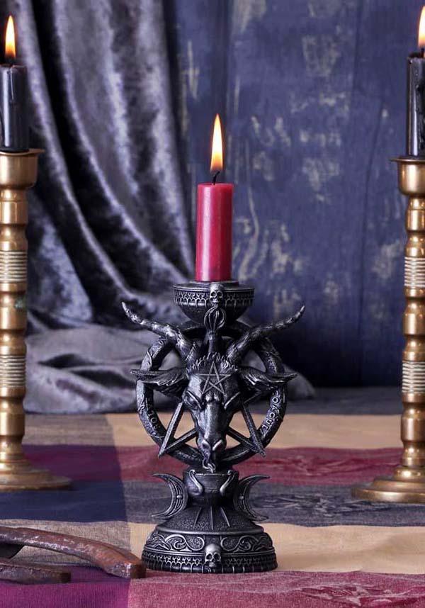 Baphomet Themed Gothic Scented Candlestick Holder - Light of Baphomet Style