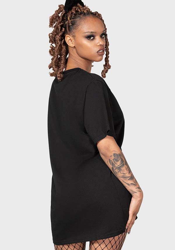 Jet Black Ray Unisex Crew Neck T-Shirt with 'No Hug Zone' Graphic