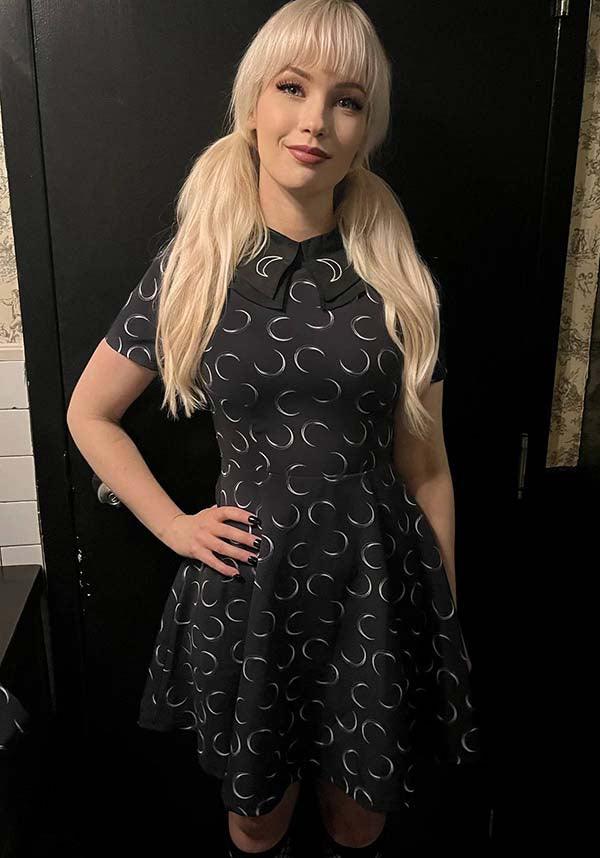 Just a Phaze Women's Fashionable Moon-Print A-Line Dress
