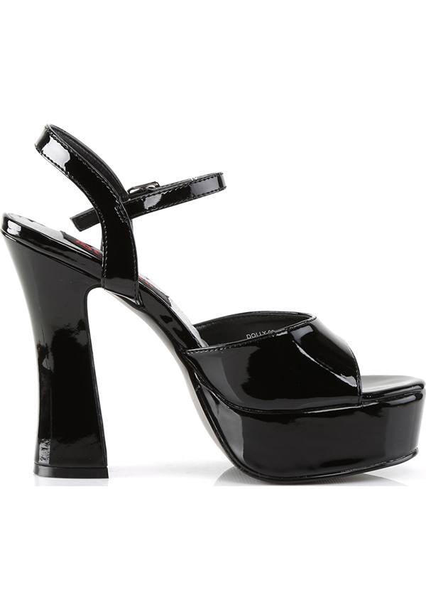 Black Patent Chunky Platform Heels DOLLY - 09 (Pre - order)