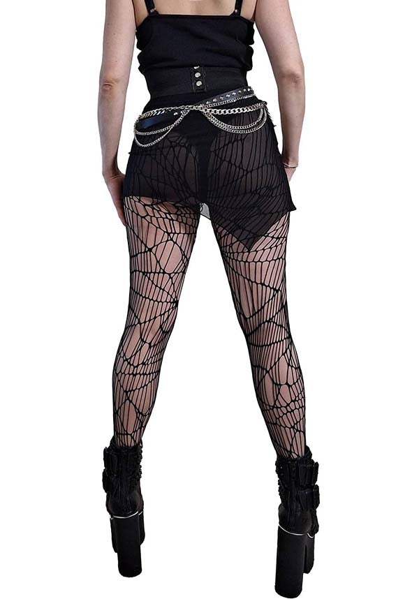 Necessary Evil's Stylish Minerva Mesh Elastic Waist Mini Skirt