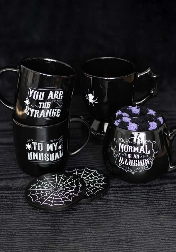 Gothic Style Black Spider-Printed Delicate Teacup