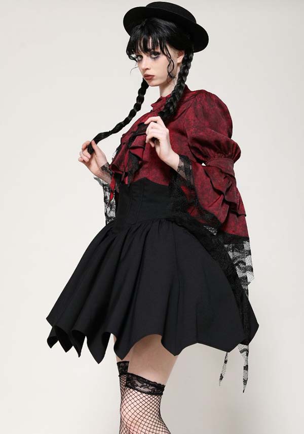 Gothic-Style High Waisted Batwing Skirt for a Dramatic Look