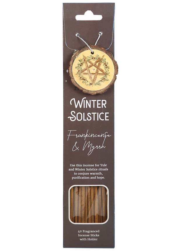 Exquisite Winter Solstice Incense Stick Gift Set with Wooden Holder