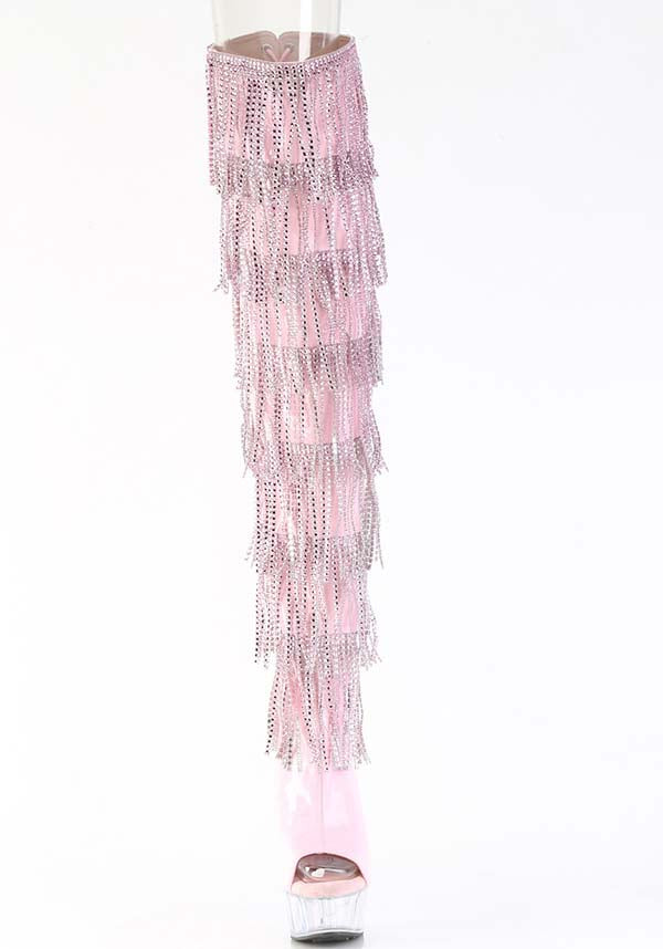 PREORDER: Baby Pink Holo DELIGHT-3017HG-RSF Thigh High Boots