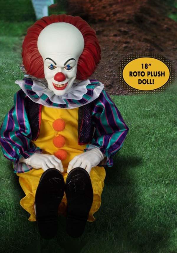 1990 IT Pennywise 18-Inch Rotating Plush Toy - A Creepy Collectible