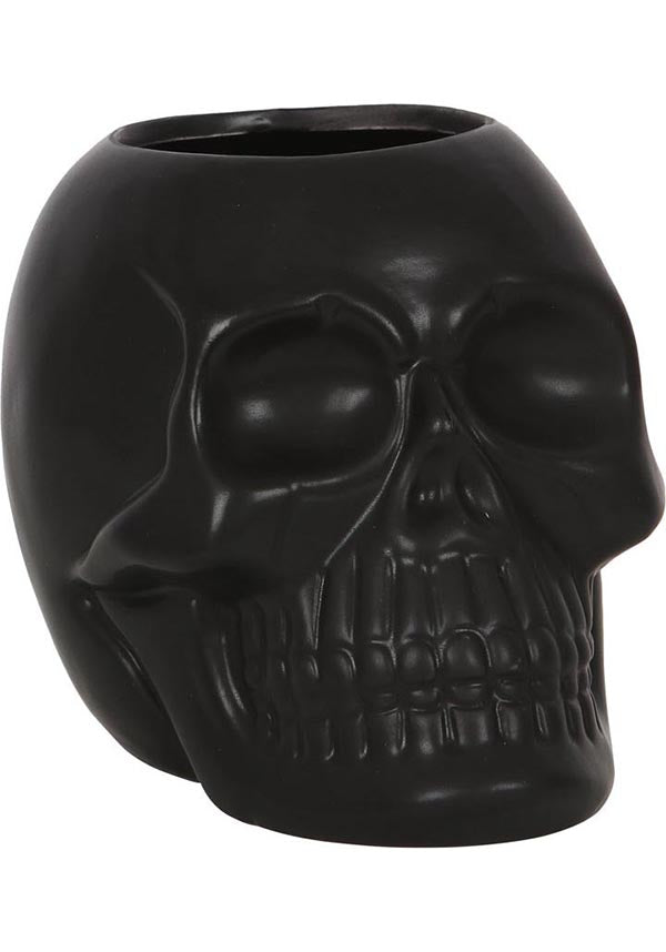 Unique Black Ceramic Skull Toothbrush Holder for Gothic Decor