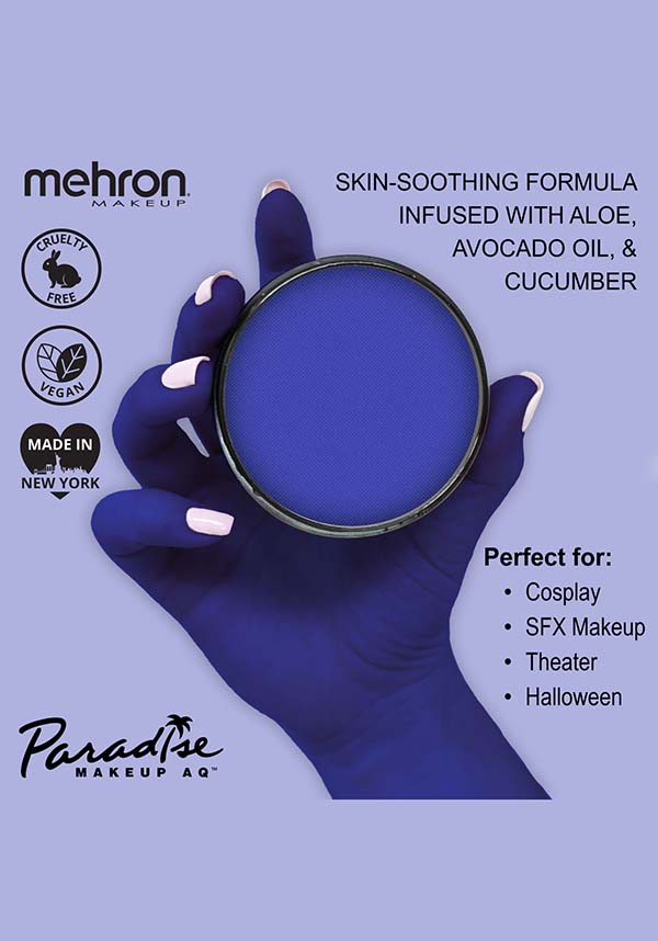 Mehron Paradise Makeup AQ Face and Body Paint in Dark Blue Shade | Premium Quality Water - Based Cosmetics