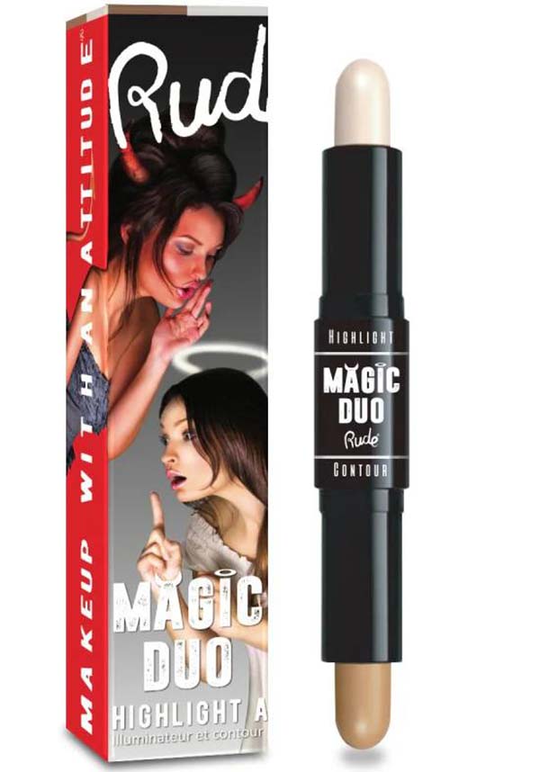 Rude Magic Duo: Creamy Stick Highlight & Contour in 4 Shades