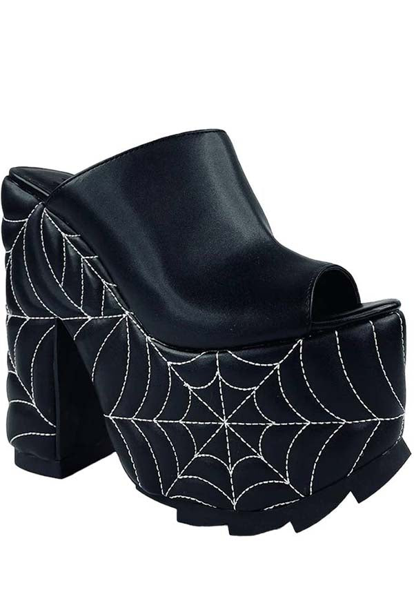 YRU Dream Spider Web Design Women's Platform Heels for Stylish Wear
