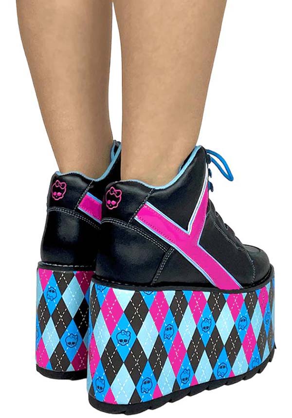 Qozmo Monster High Platform Shoes in Black and Multi-Color Design