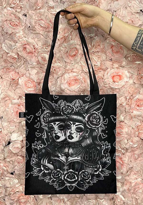 Double Trouble | Fashionable Goth Tote Bag for Those Who Stand Out
