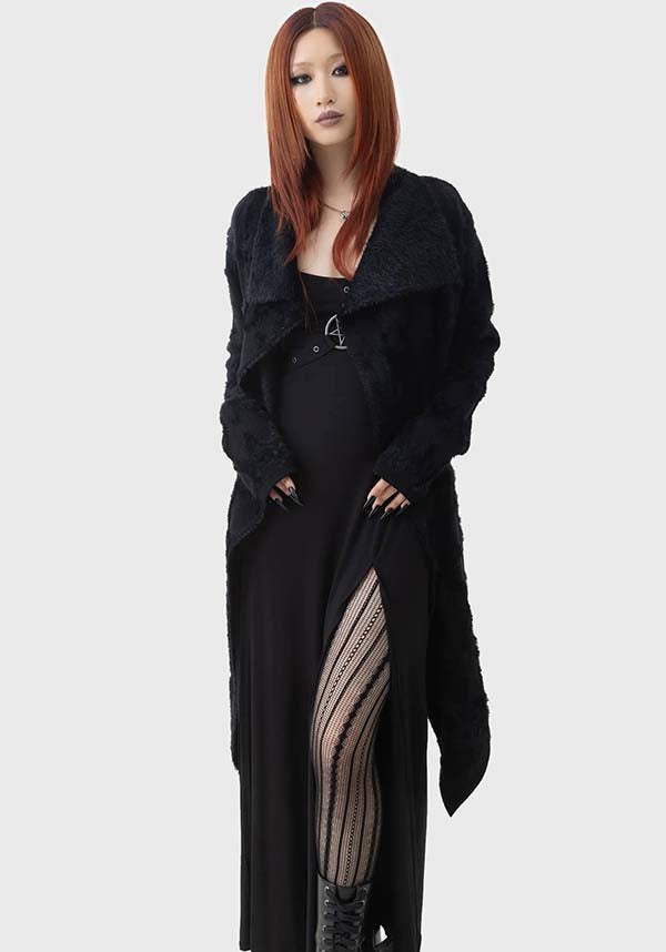 Soft and Fluffy Moon Thread Jacquard Knit Cardigan