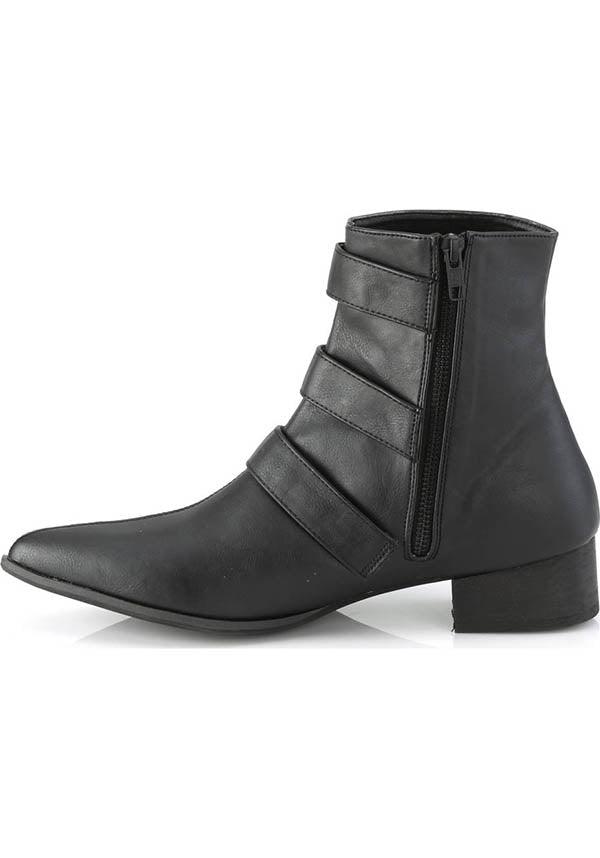 PREORDER - Demonia WARLOCK-50-C Black Pointed Toe Winklepicker Style Ankle Boots