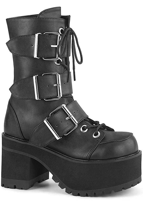 PREORDER: Black RANGER-308 Platform Lace-Up Ankle Boots