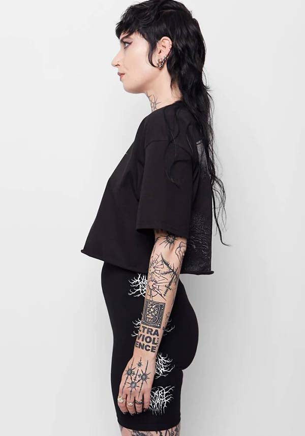 Requiem Oversized Cropped Cut-Off Cotton Tee
