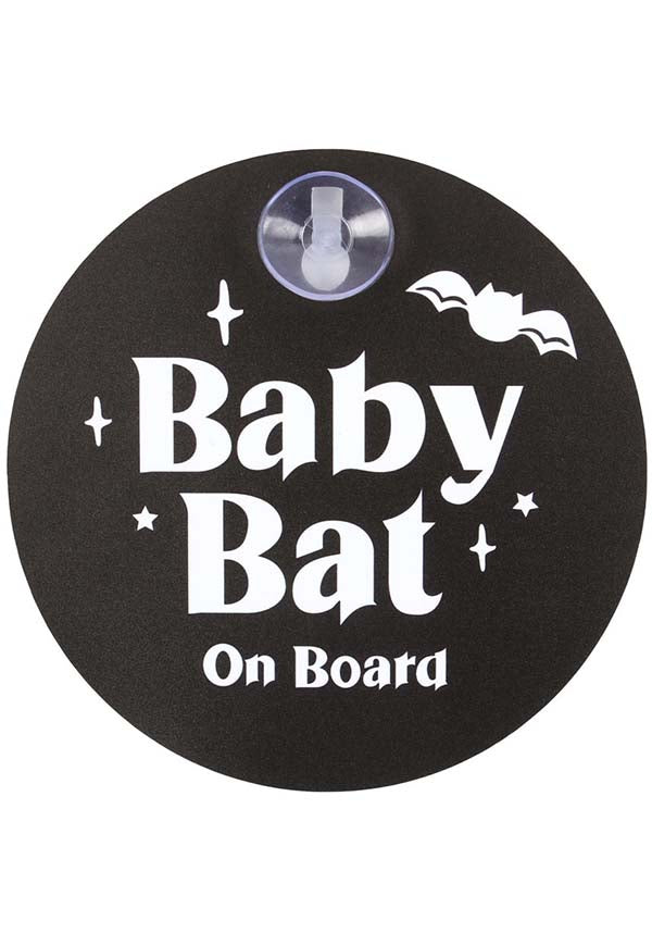 Gothic Baby Bat Window Sign for Safe Driving Promotion
