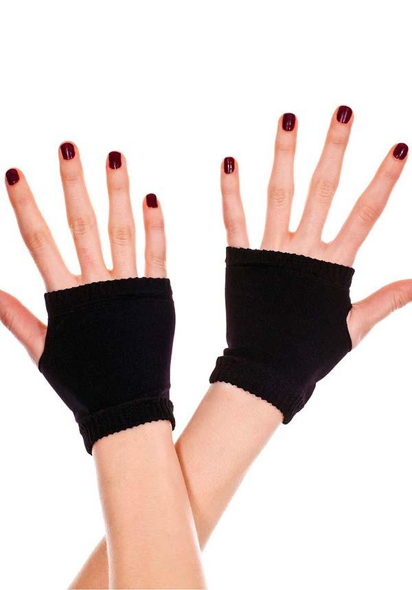 Stylish 100% Nylon Black Fingerless Wrist Gloves for Various Occasions
