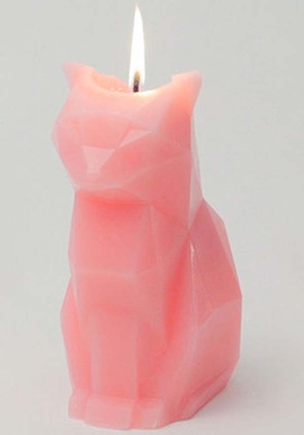 Pink Kisa Cat-Shaped Decorative Candle for Thoughtful Gifting