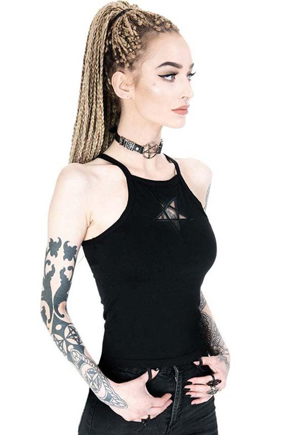Restyle Pentagram Mesh Singlet Top - A Stylish Addition to Your Alternative Wardrobe