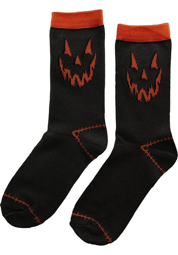 Halloween Jack-O-Lantern Design Cotton Socks for Unisex