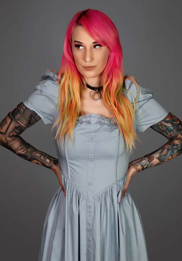 Pastel Blue Gothic Lace Provence Dress by Lively Ghosts