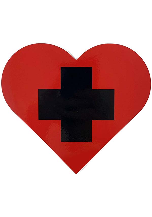 Large Glossy Vinyl Sticker with Beserk Heart Design