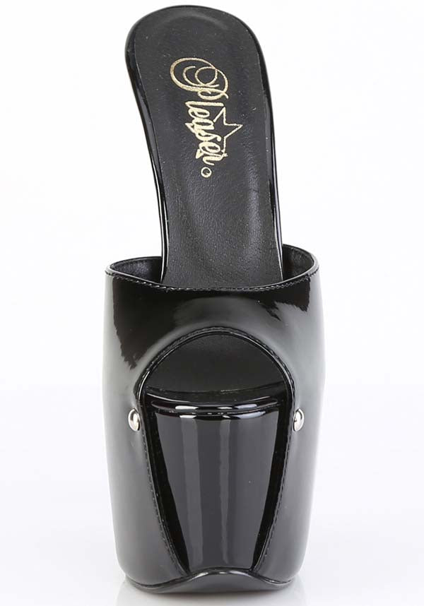 PRE-ORDER! JUBILANT-01 Black Patent Platform Heels