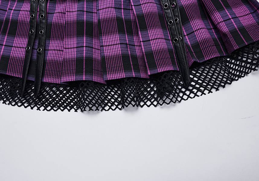 Quinn Magenta and Black Tartan Mini Skirt for Women - A Fashionable and Versatile Bottom Wear