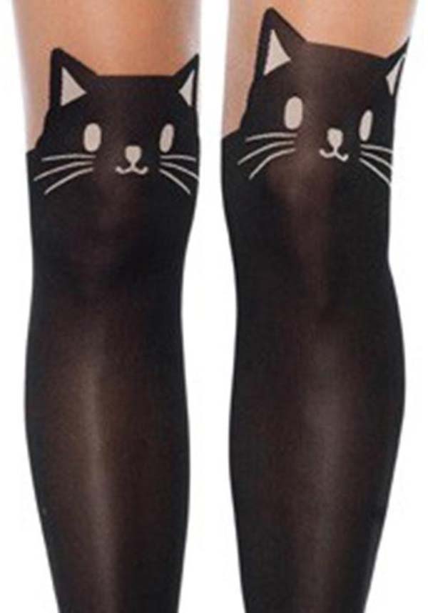 Black Cat Brand Spandex Opaque Women's Pantyhose