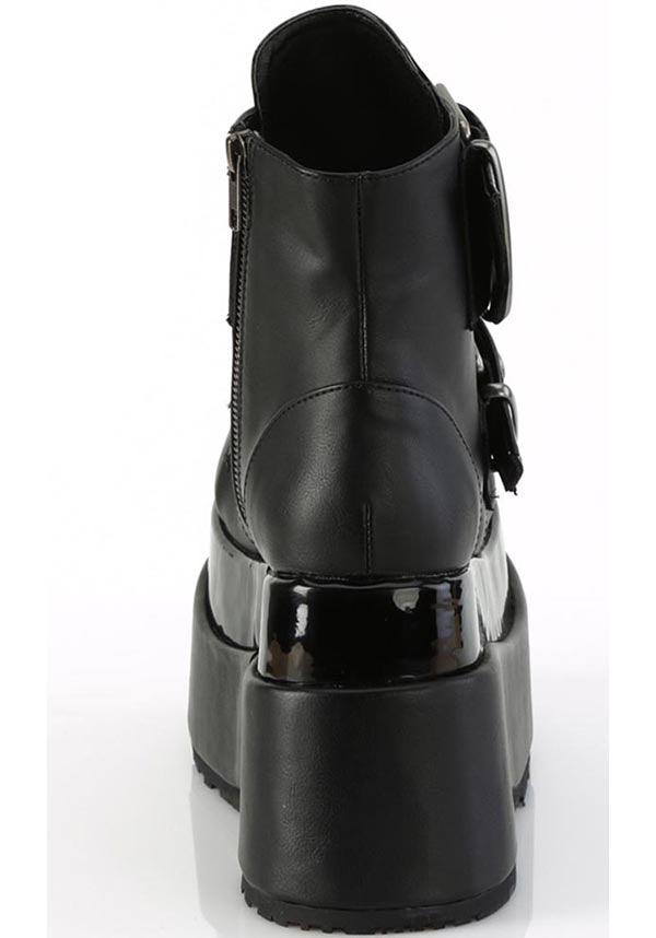 BEAR-104 Platform Boots in Black Vegan Leather (Faulty, Final Sale)