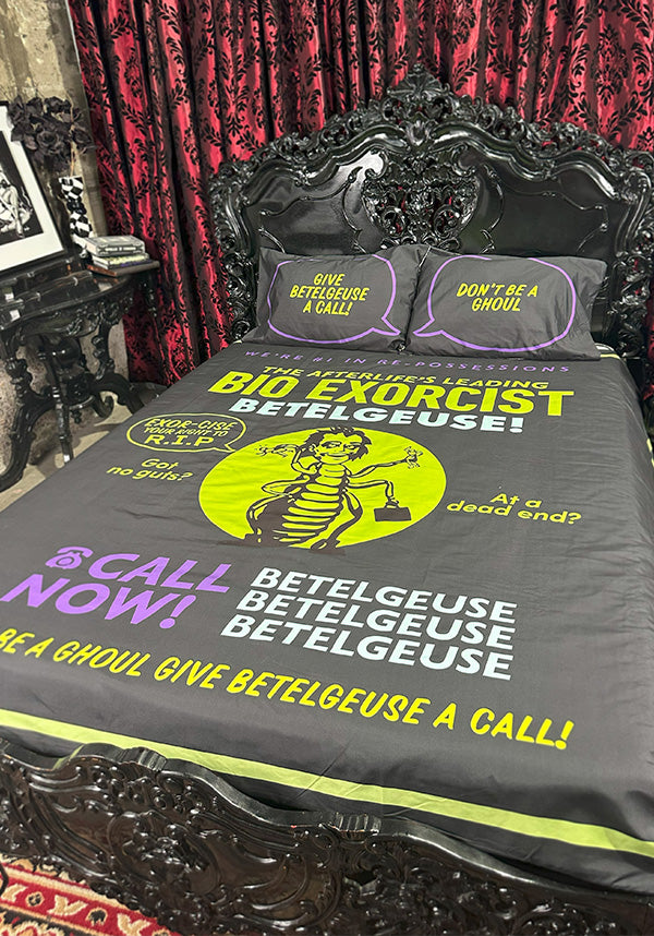 Officially Licensed Beetlejuice Double - Sided Bio Exorcist Quilt Set